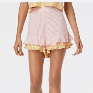 LOVE FIRE Striped Ruffled Flirty Shorts NWT XL